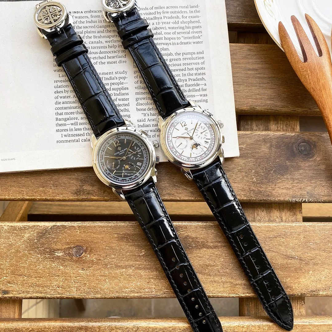 【Top replica】💰5700! Patek Philippe's complex function chronograph series, the new Patek Philippe noble art is on the market! 1⃣️ Equipped with the top Swiss 9100 multi-function movement (zero repair), the functions (24 hours, week/star/month) are exactly the same as the official website 2⃣️Imported 316L stainless steel, using 18k quality furnace vacuum plating! 3⃣️Made with calfskin imported from Italy! Original folding buckle! 4⃣️Size: 42×10mm. 5⃣️Wear-resistant and scratch-resistant sapphire glass mirror! 6️⃣100 meters waterproof level for daily use. Patek Philippe is simple but not simple!